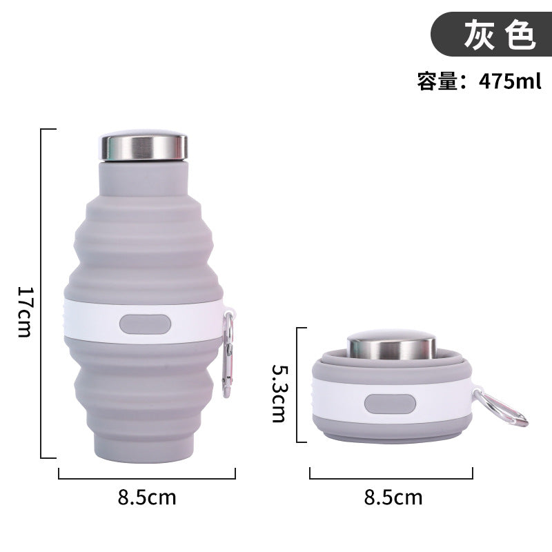 Women's collapsible silicone water bottle with carabiner Bowlift