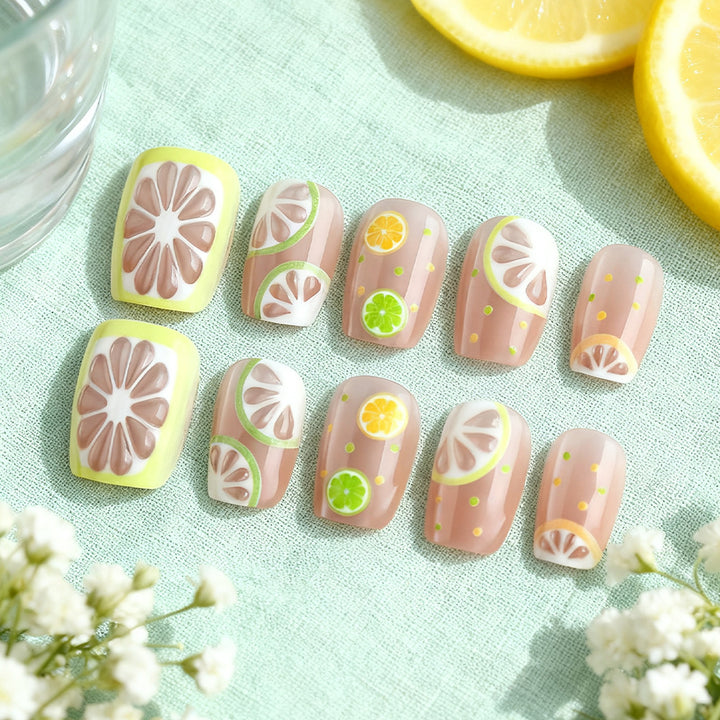 Tropical Fruit-Themed Press-On Nails Bowlift
