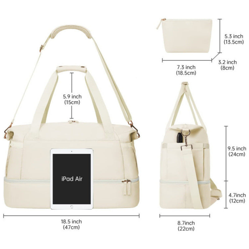 Multifunctional Tote Bag with Removable Cosmetic Bag Bowlift