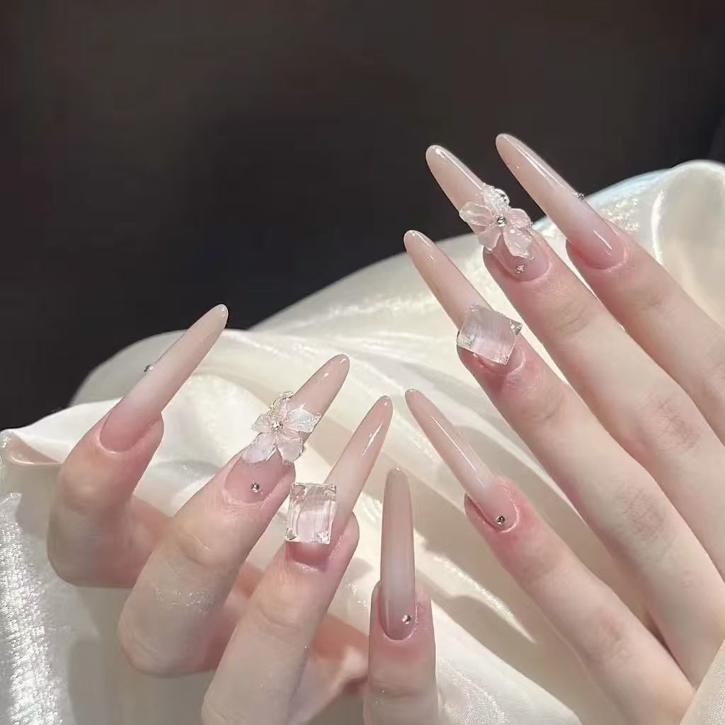 Artistic Press-On Nail Set Bowlift