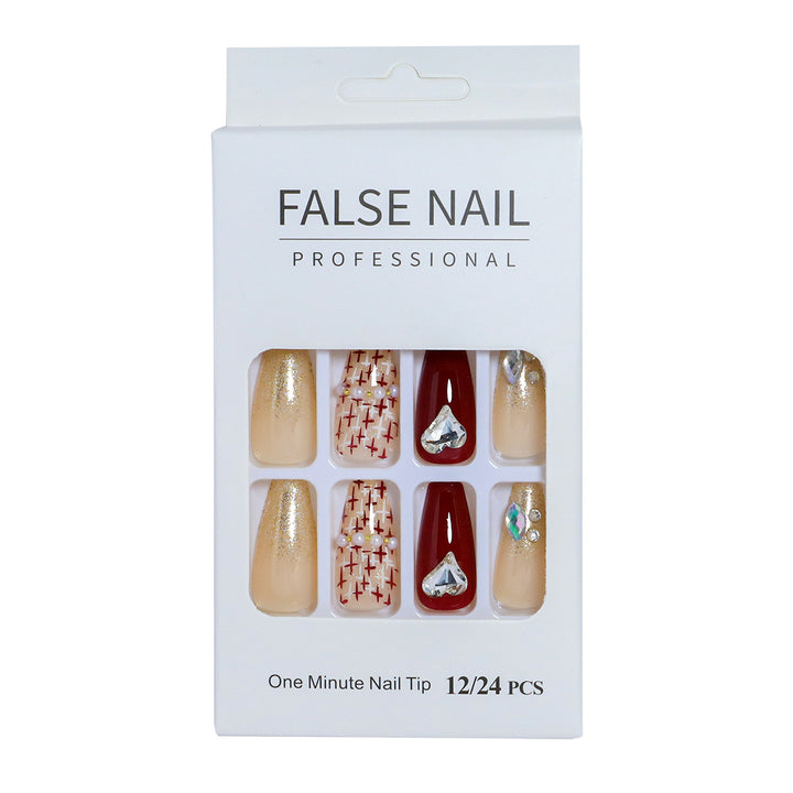 Decorative Press-On Nail Set with 3D Accents Bowlift