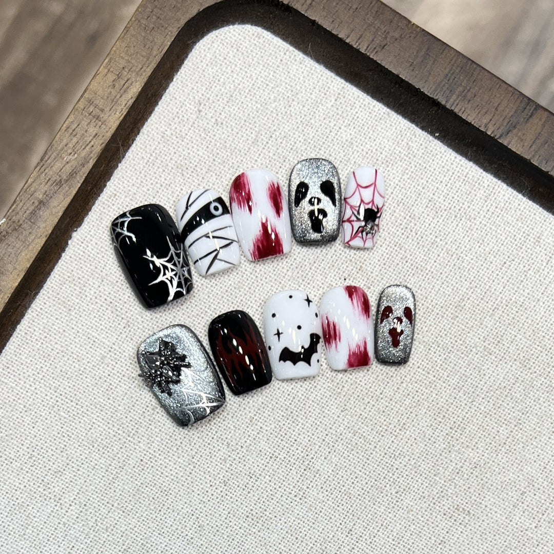 Artistic Halloween Press-On Nail Art Set Bowlift