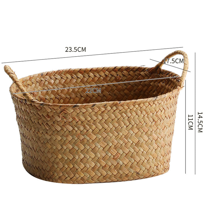 Handwoven Seagrass Storage Basket Bowlift