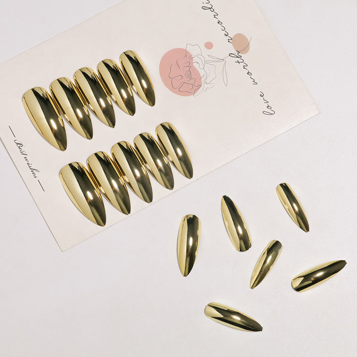 Extravagant Stiletto Press-On Nail Tips with Mirror Finish Bowlift