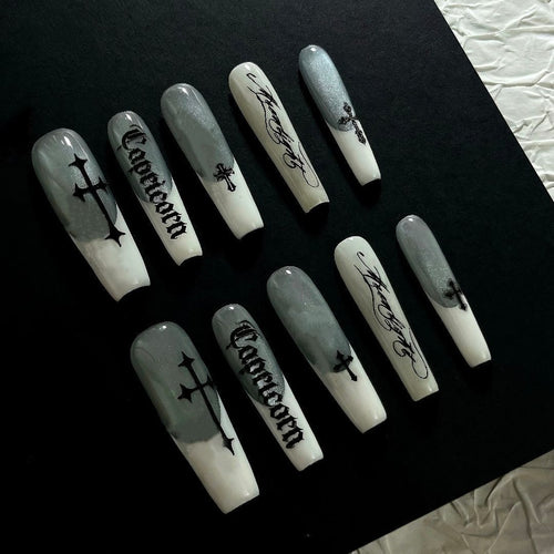 Artistic Press-On Nail Design Bowlift