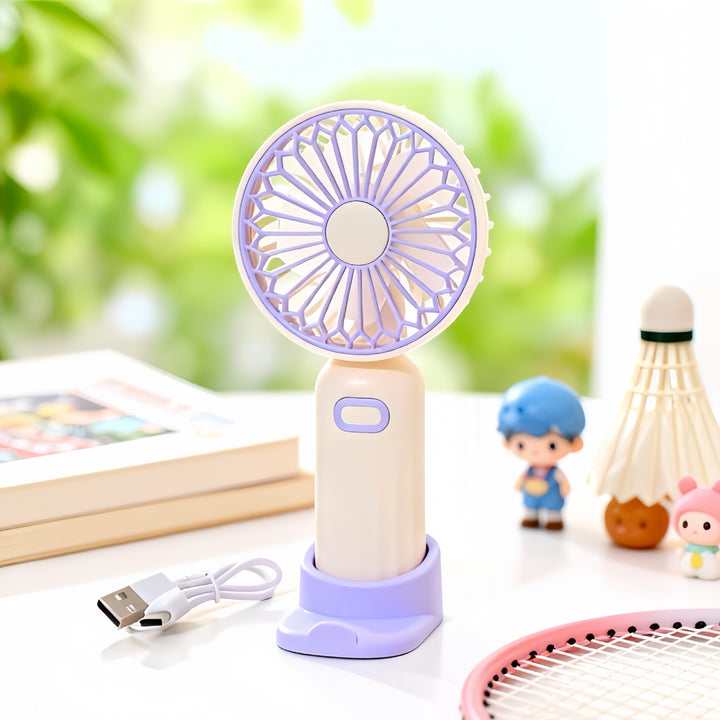 Women's Portable Mini Fan with Integrated Stand Bowlift