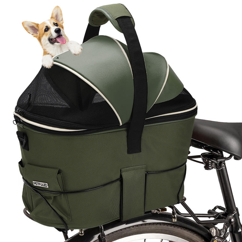 foldable insulated pet carrier bag with mesh canopy and padded handle Bowlift