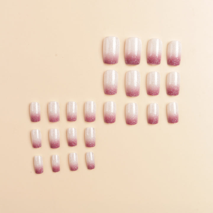 Ombre Glitter Acrylic Nail Extensions Bowlift