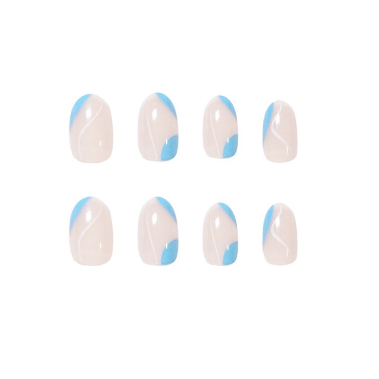 Trendy Nail Art with Modern Wave Pattern Bowlift