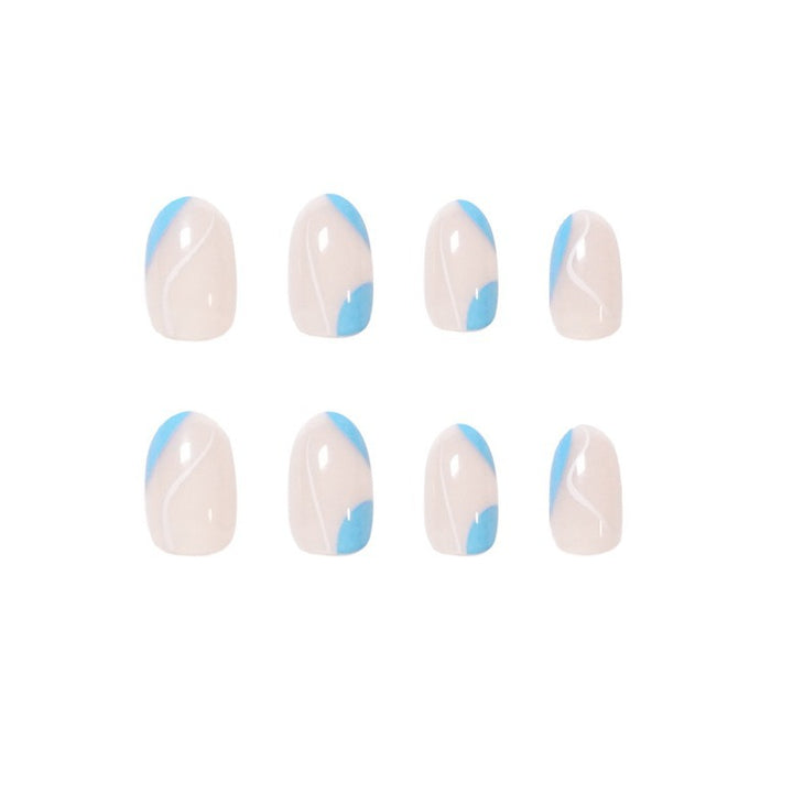 Trendy Nail Art with Modern Wave Pattern Bowlift
