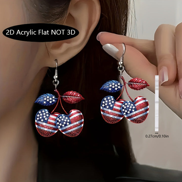 Women's flat acrylic hoop earrings with bull head motif and hook closure Bowlift