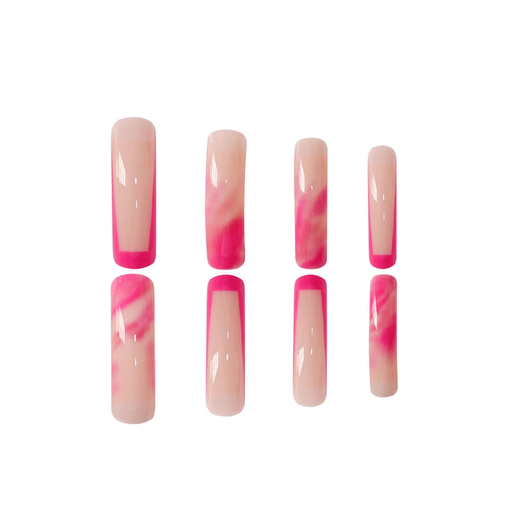 Artistic Marble Effect Nail Extensions Bowlift