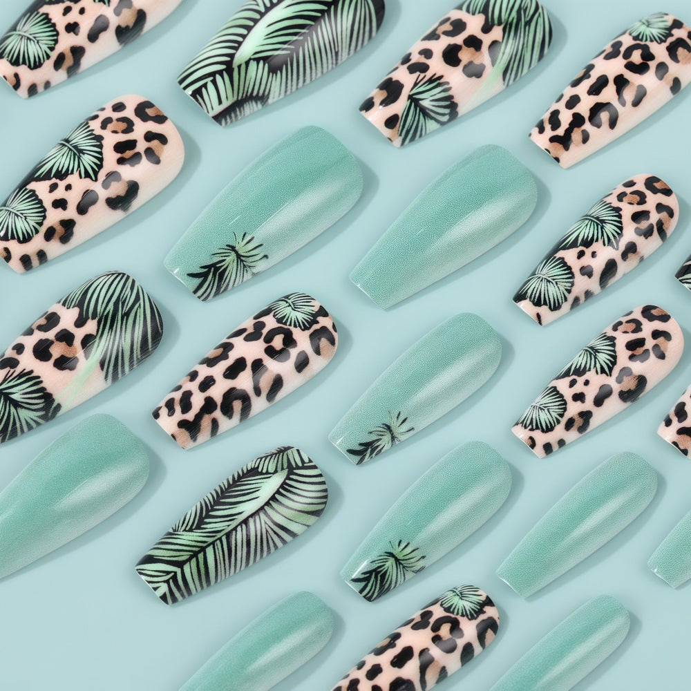 Creative artificial nails with tropical and animal design Bowlift