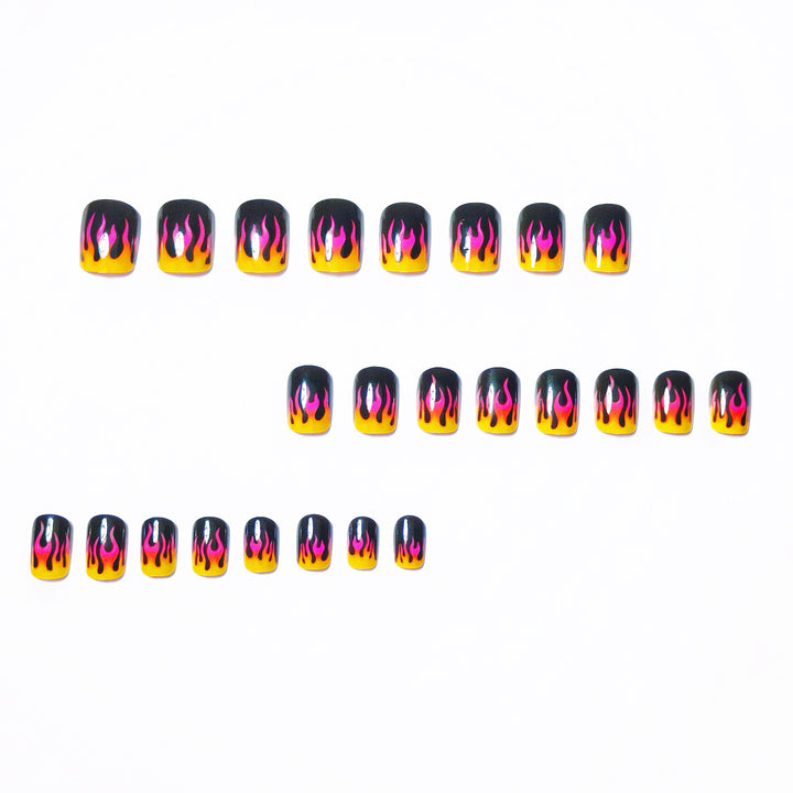Creative Art Nails with Flame Design Bowlift