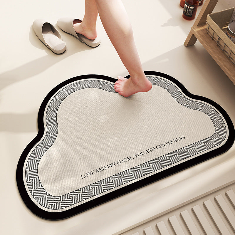 Soft Textured Cloud-Shaped Bath Mat Bowlift