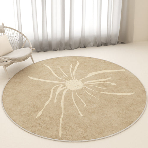 Floral Pattern Round Area Rug