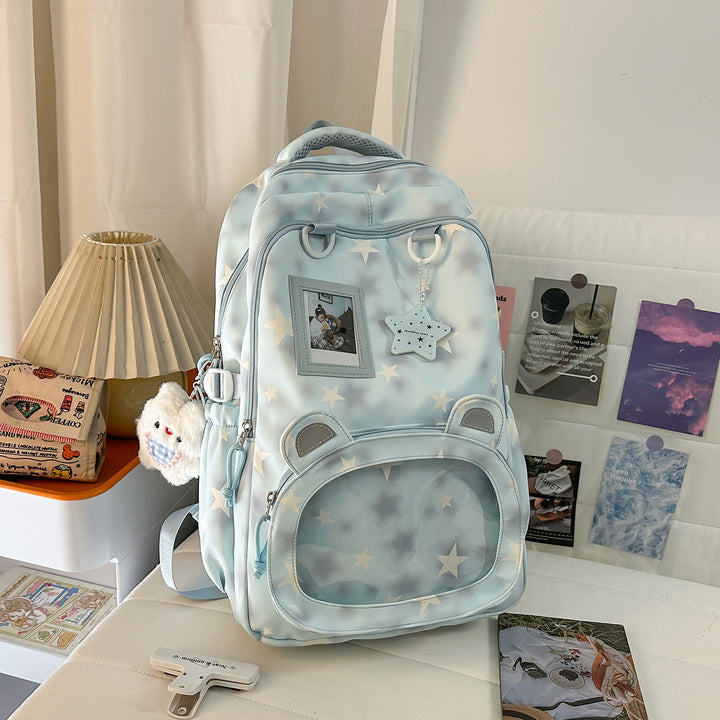 Backpack with Cute Applications and Thoughtful Storage Bowlift