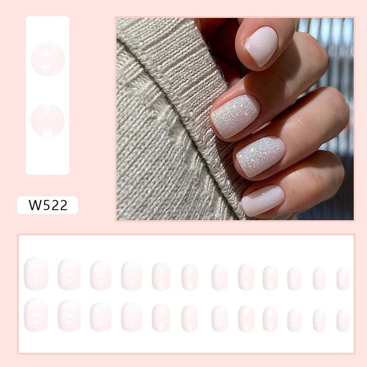 Permanent artificial nails with glitter finish Bowlift