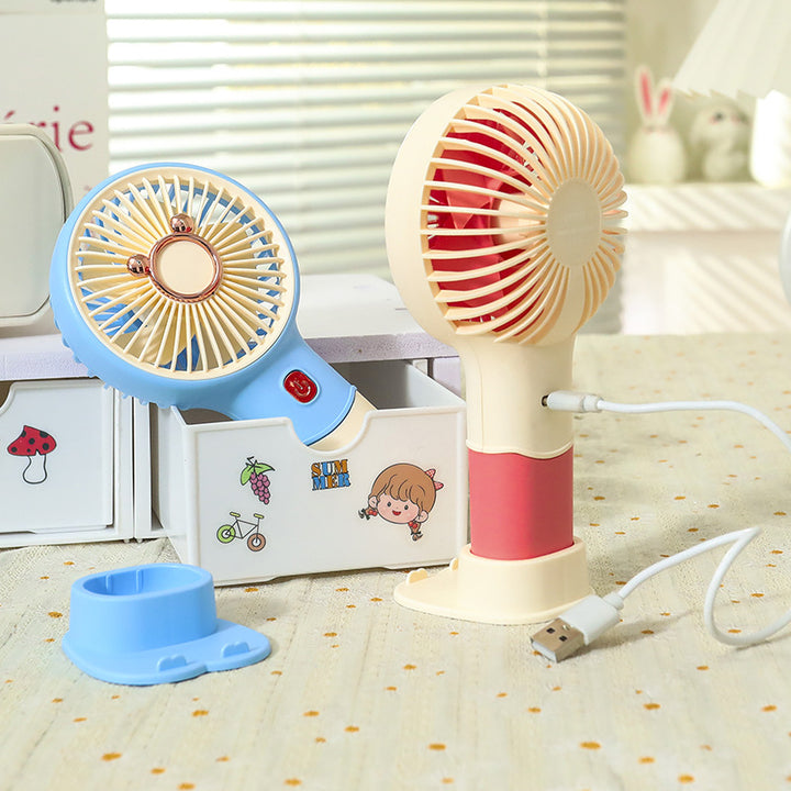 Women's Portable Hand Fan with Cute Animal Design Bowlift
