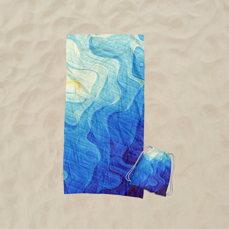 Beach towel with elaborate wave design Bowlift