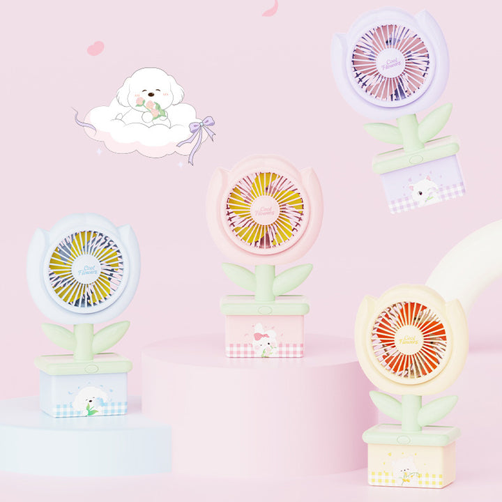 Flower-Themed Portable Mini Fan Bowlift
