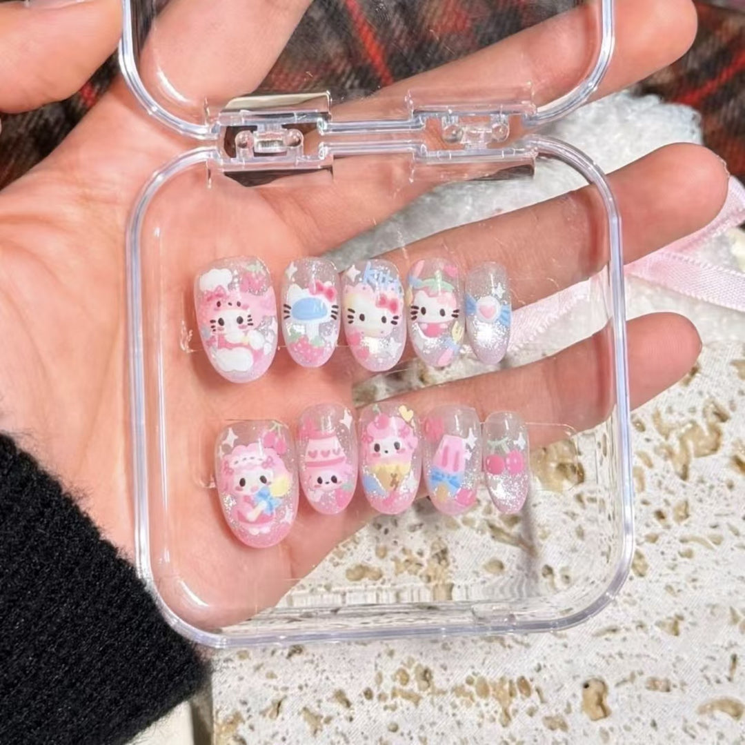 Creative Cartoon Press-On Nail Art Bowlift