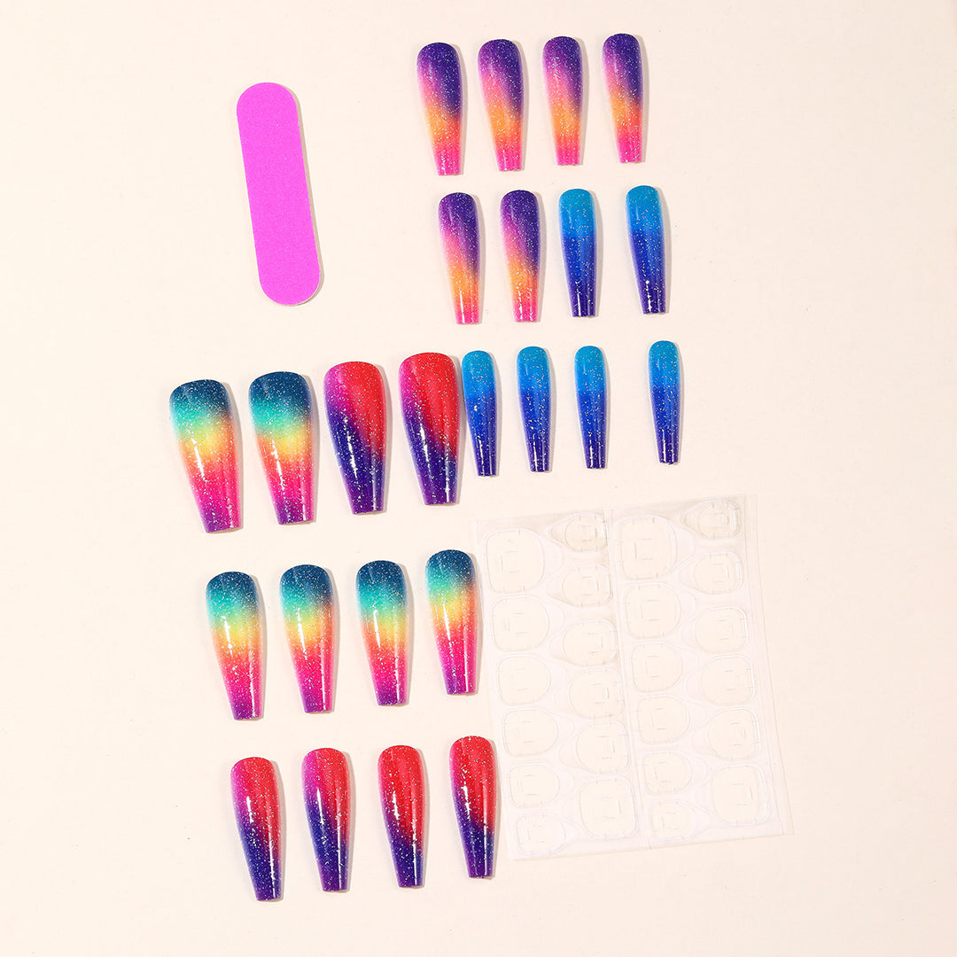 Gradient Glitter Stiletto Nail Art Bowlift