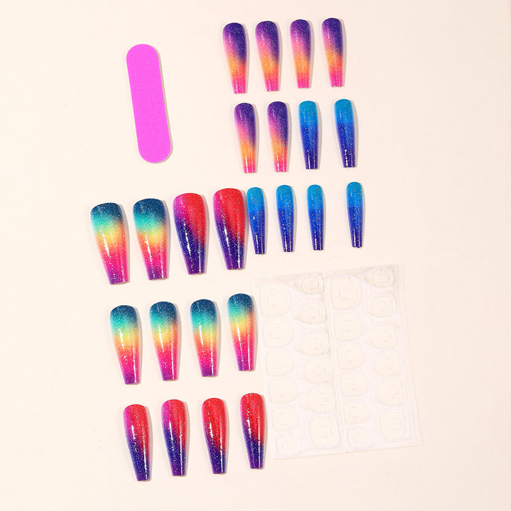 Gradient Glitter Stiletto Nail Art Bowlift