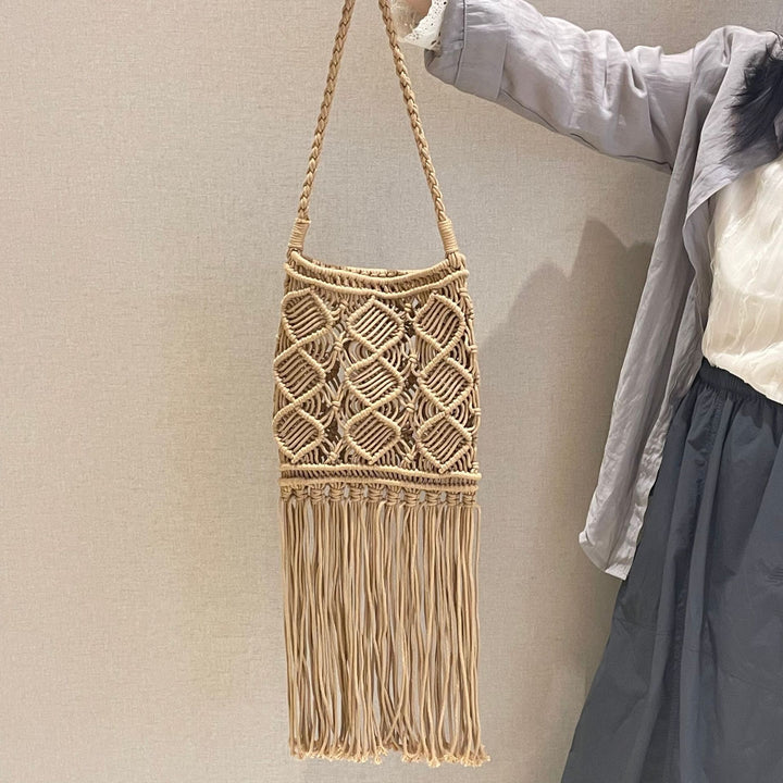 Hand-knotted macrame shoulder bag Bowlift