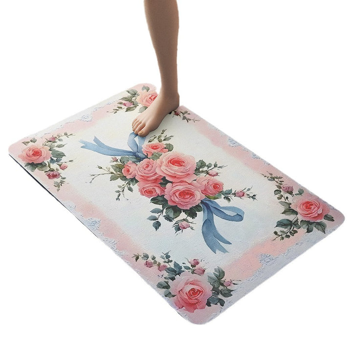 Vintage Floral Bath Mat Bowlift