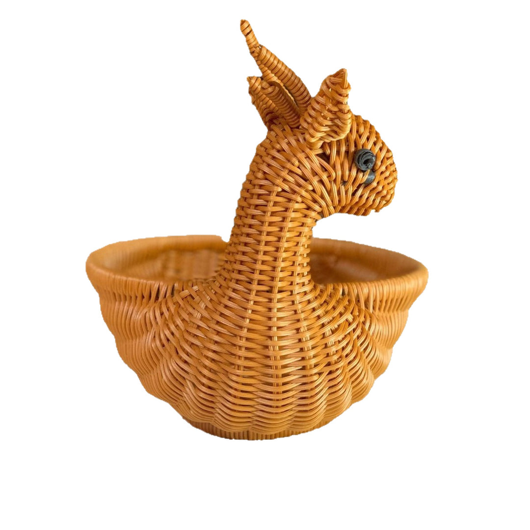 Decorative Woven Duck-Shaped Basket Bowlift