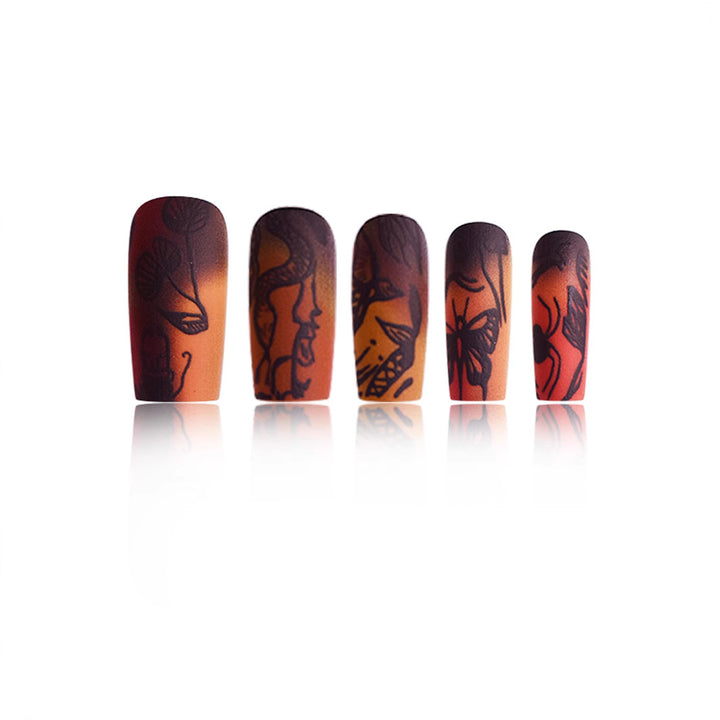 Artistic Abstract Press-On Nails Bowlift