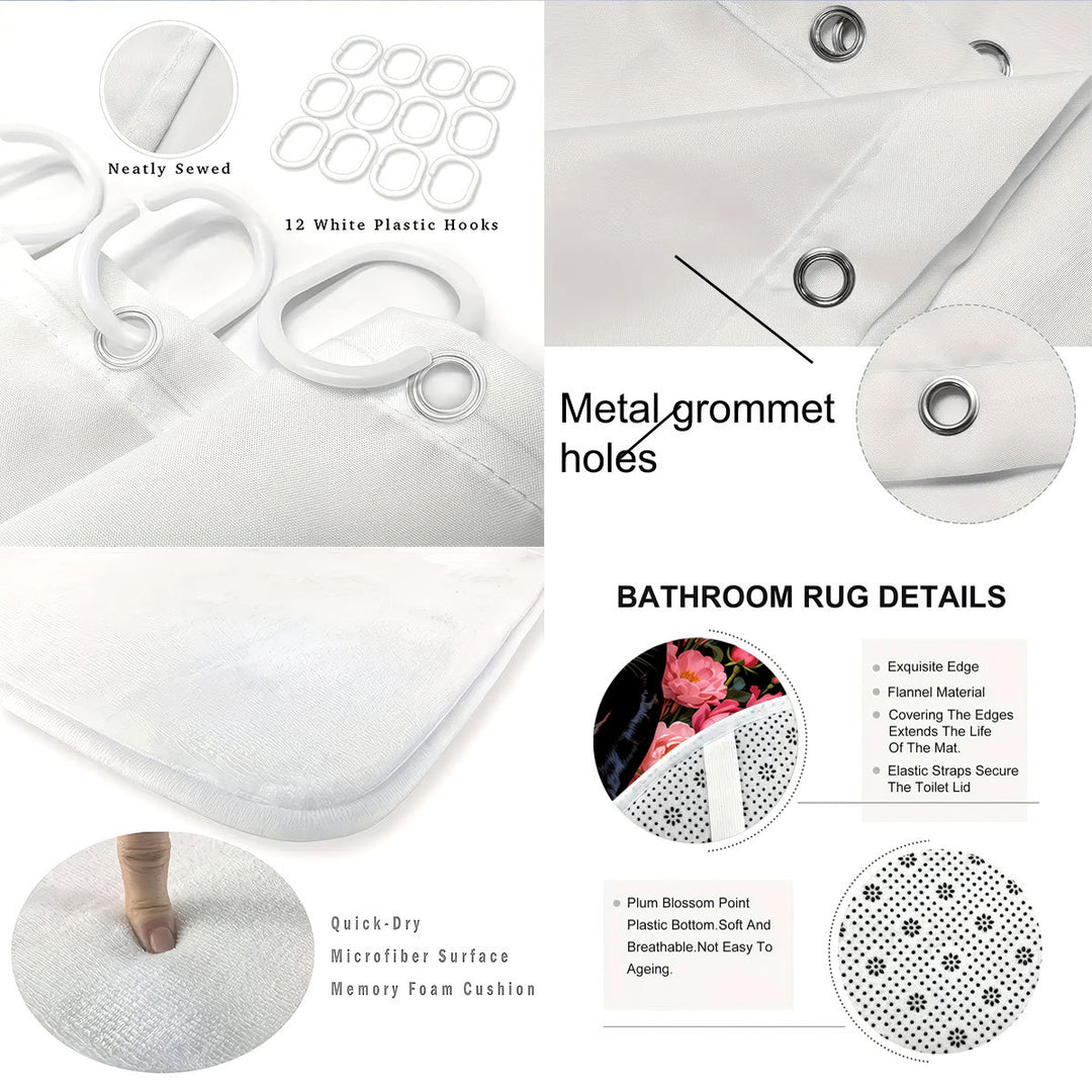 Autumn Leaves Digital Bathroom Set Bowlift