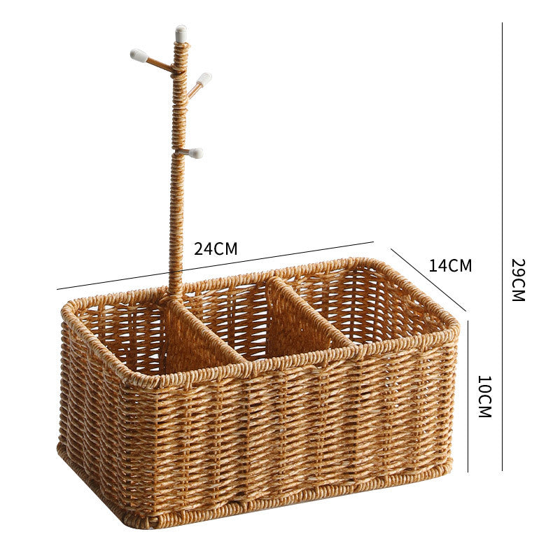 Unisex Versatile Storage Basket with Hooks Bowlift