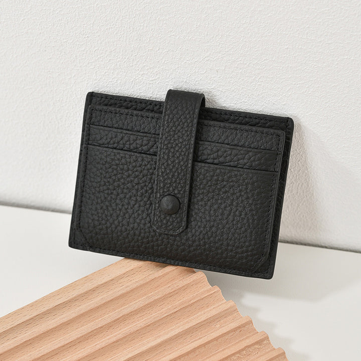 Textured Leather Card Holder Bowlift