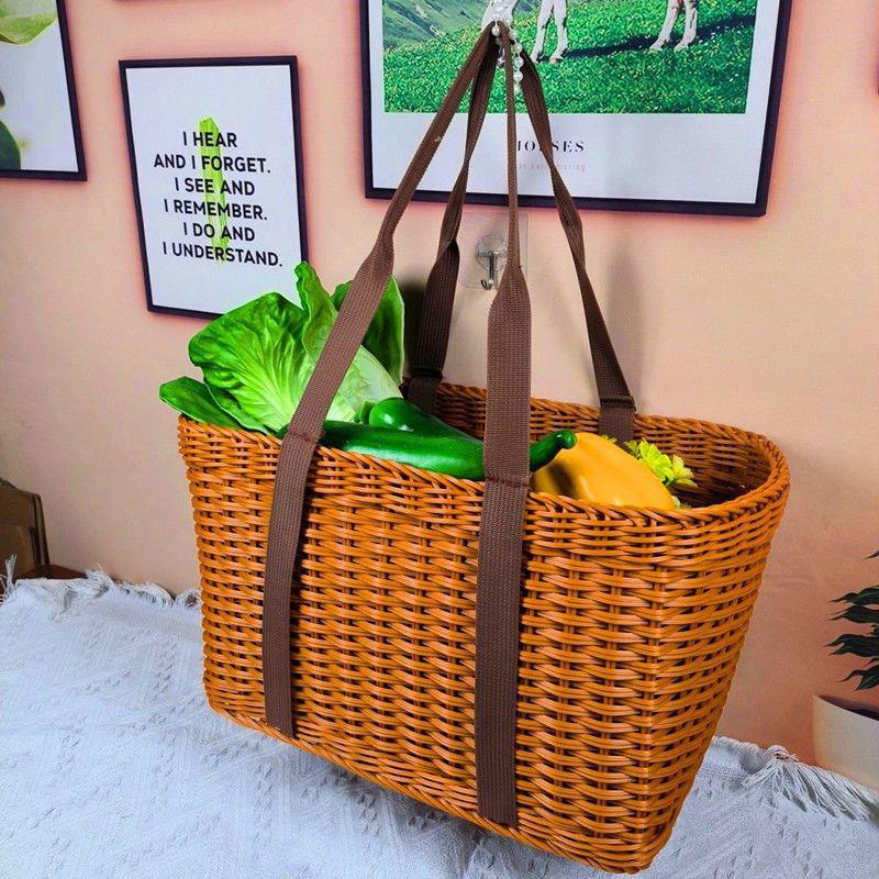 Handcrafted Woven Shopper Basket Bowlift