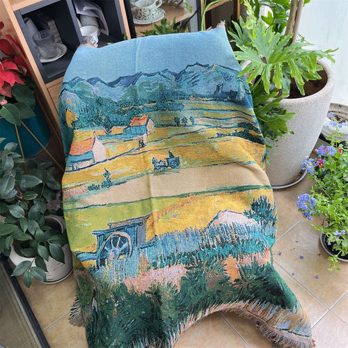 Artistic Landscape Pattern Throw Blanket