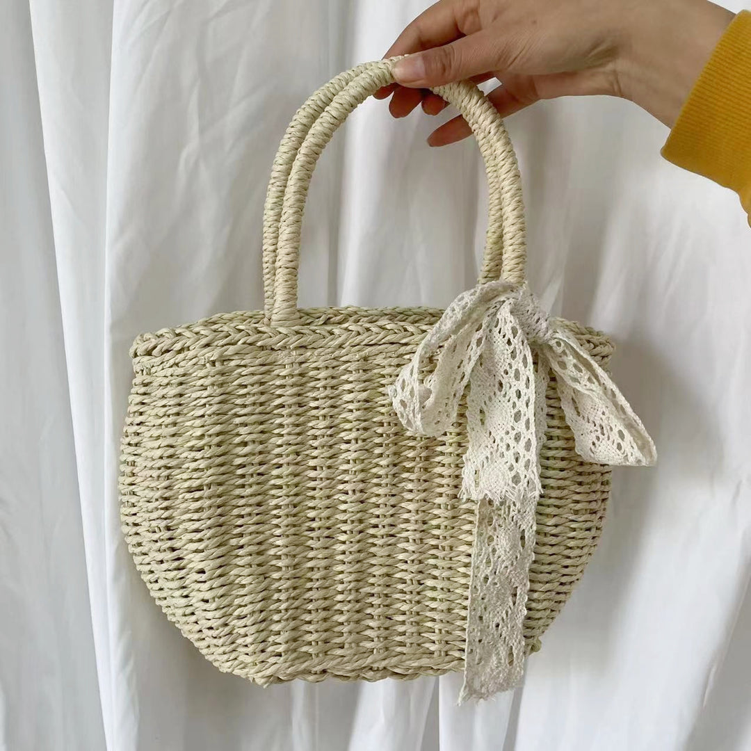 Handwoven basket bag with elegant bow Bowlift