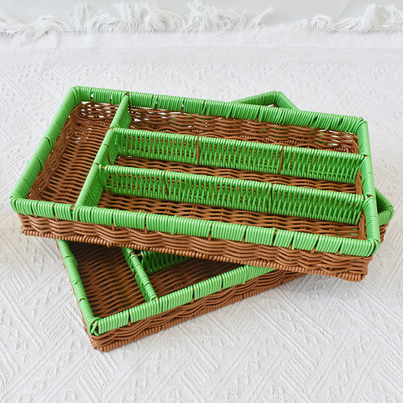 Stylish Multi-Compartment Woven Storage Organizer Bowlift