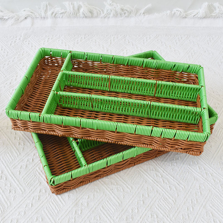 Stylish Multi-Compartment Woven Storage Organizer Bowlift