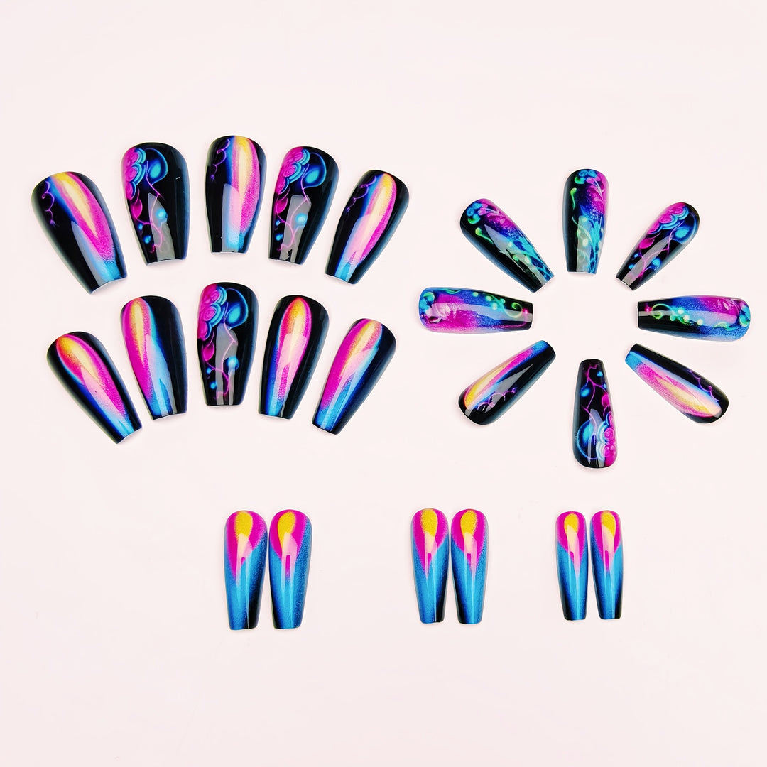Artistic Glow-In-The-Dark Nail Art Bowlift