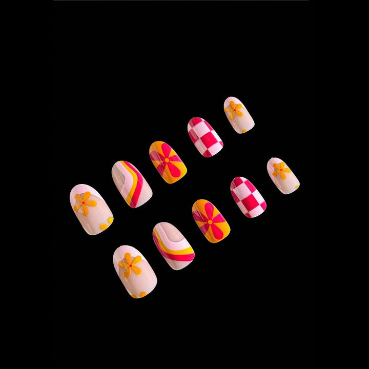 Creative Art Nail Set with Vibrant Patterns Bowlift