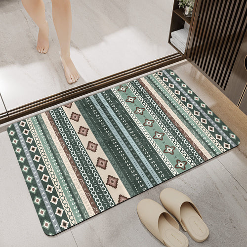Stylish Geometric Pattern Bathroom Mat Bowlift