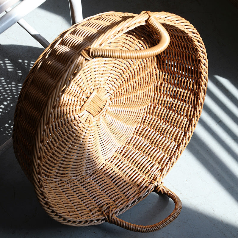 Large Handwoven Wicker Serving Basket Bowlift