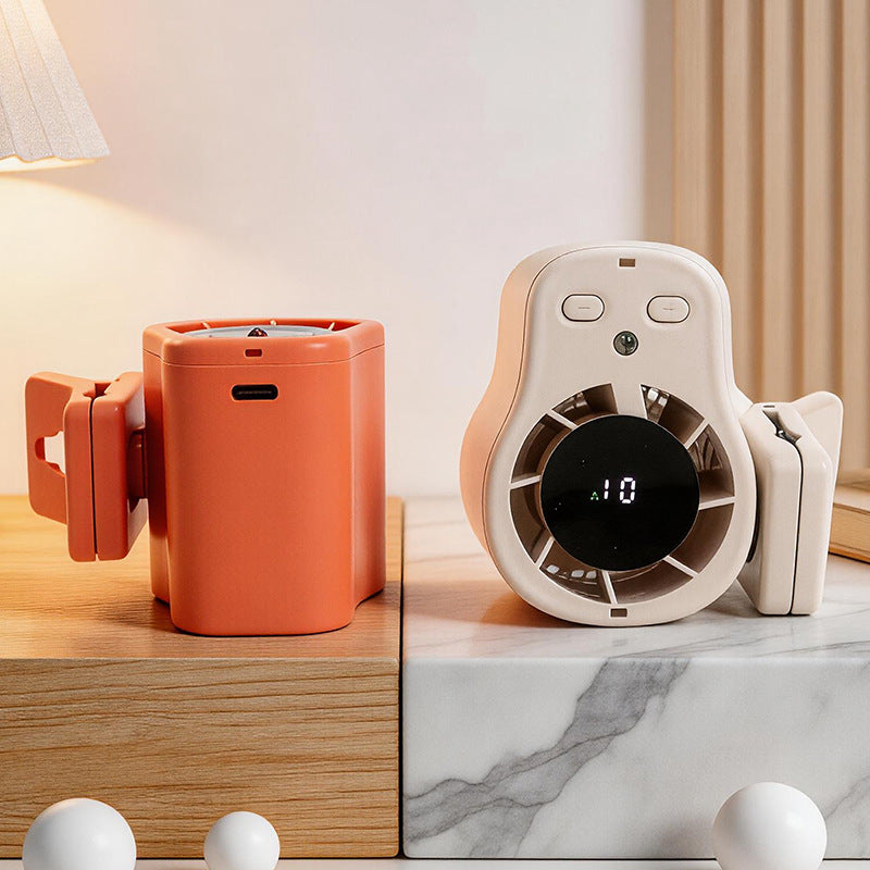 Women's Compact Clip Fan with LED Temperature Display Bowlift