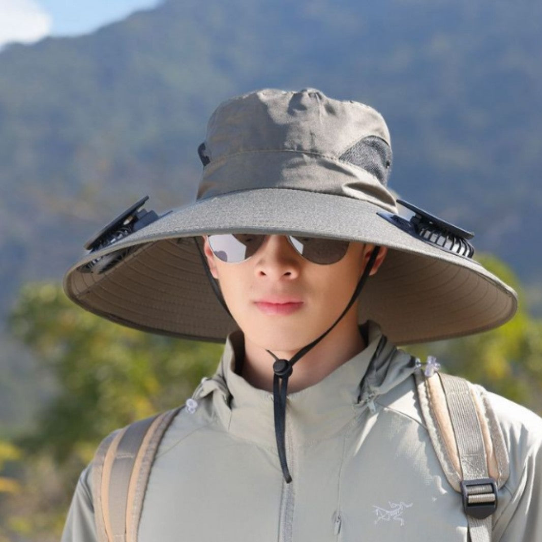 tactical fishing hat with wide brim, mesh ventilation and adjustable chin strap Bowlift