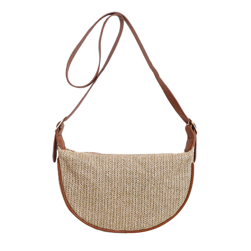 Vintage-Inspired Woven Crossbody Bag Bowlift