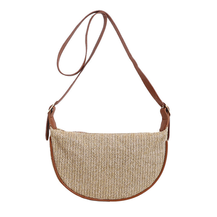 Vintage-Inspired Woven Crossbody Bag Bowlift