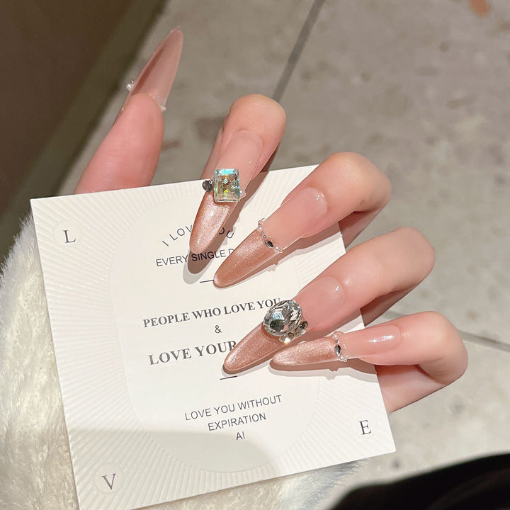 Crystal-Embellished Press-On Nail Extensions Bowlift