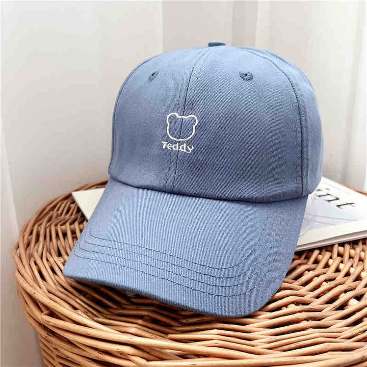 Women's Playful Teddy Bear Embroidered Baseball Cap Bowlift